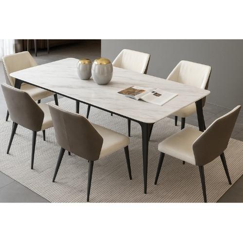 მაგიდა / კერამიკის ზედაპირით /1800*900 მმ/LC-DT-008/WHITE GLOSSY