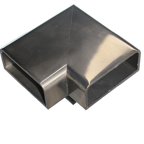 მოაჯირის დეტალები SQ12-31-2 ინოქსი - 25x60 სახელურის 90* შემაერთებელი სოკოს ძირით