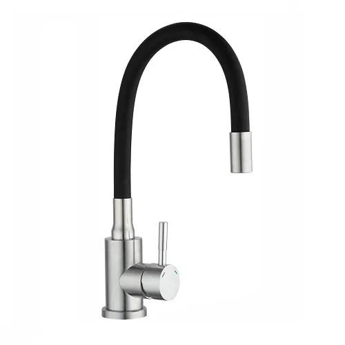 KETTLER-84582 KT3047SB-9 სამზარეულოს შემრევი სილიკონის ცხვირით შავი Alessia 304